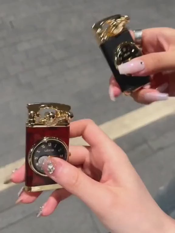 Load video: Dual Flame Metal Lighter  | Watch Torch Lighter